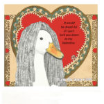 Duck with dreadlocks valentine