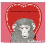 chimp with a combover valentine